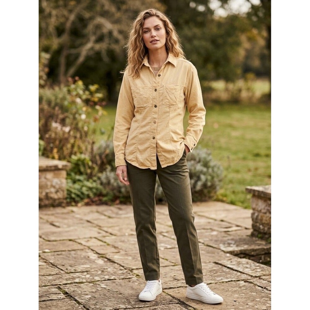Vintage Redford Women S Khaki Beige Utility Safari Shirt Made in USA Button Up